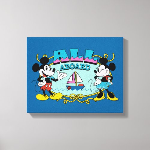 All Aboard Vintage Mickey &amp; Minnie Sailor Graphic Canvas Print