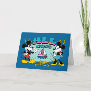 All Aboard Vintage Mickey & Minnie Sailor Graphic Card
