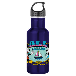 All Aboard Vintage Mickey & Minnie Sailor Graphic Stainless Steel Water Bottle