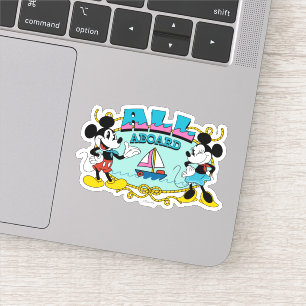 All Aboard Vintage Mickey & Minnie Sailor Graphic Sticker