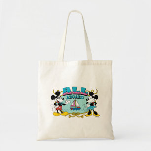All Aboard Vintage Mickey & Minnie Sailor Graphic Tote Bag