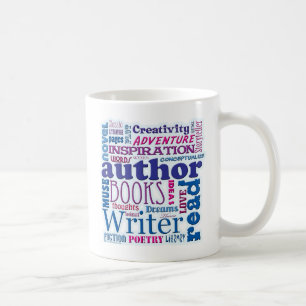 All About Authors Blue Word Collage Coffee Mug