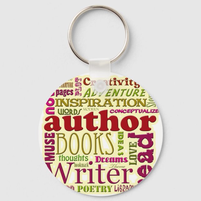 All About Authors red Keychain (Front)