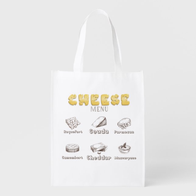 All about Cheese Types Menu     Grocery Bag (Front)
