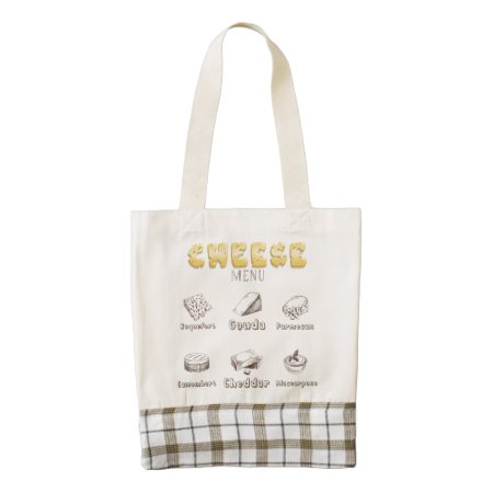 All About Cheese Types Menu     Zazzle Heart Tote