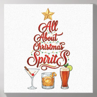 All About Christmas Spirits Cocktails Whiskey Star Canvas Photo Tile