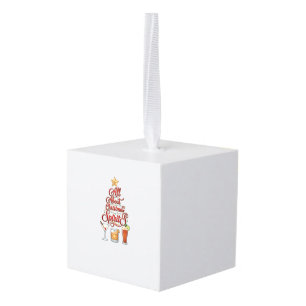 All About Christmas Spirits Cocktails Whiskey Star Cube Ornament