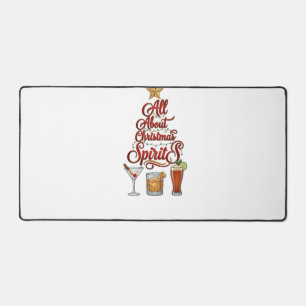 All About Christmas Spirits Cocktails Whiskey Star Desk Mat