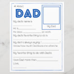 All About Dad Father's Day Worksheet For Kids<br><div class="desc">Have your children and/or students fill out this form for their dad as a special (and likely adorable and hilarious) Father's Day gift!</div>