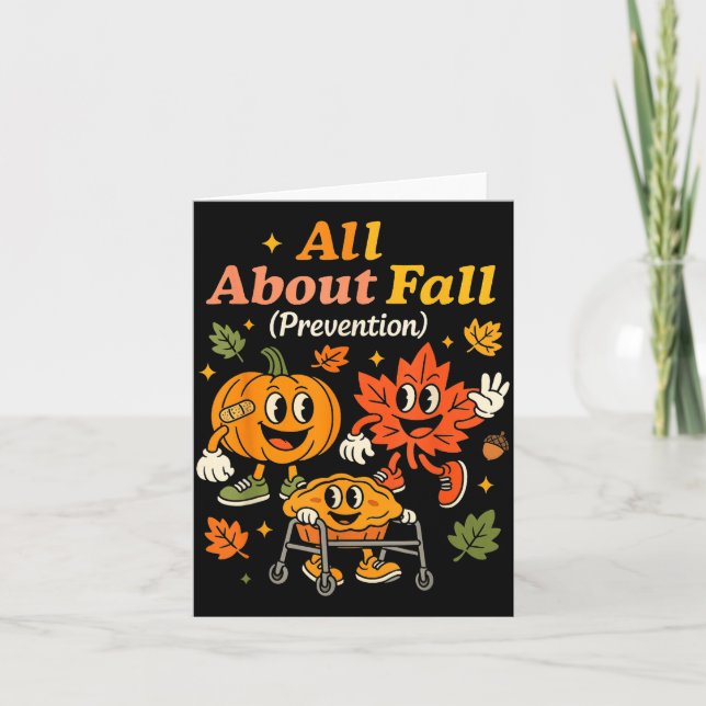 All About Fall Prevention Funny Autumn Therapy Pt  Card (Front)