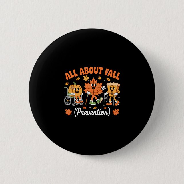 All About Fall Prevention Physical Therapy Retro F Button (Front)