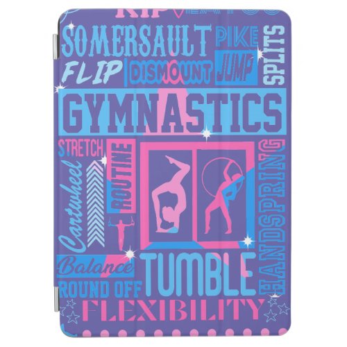 All About Gymnastics Typography in Pink and Blue   iPad Air Cover