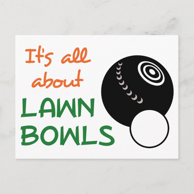 All About Lawn Bowls Postcard (Front)