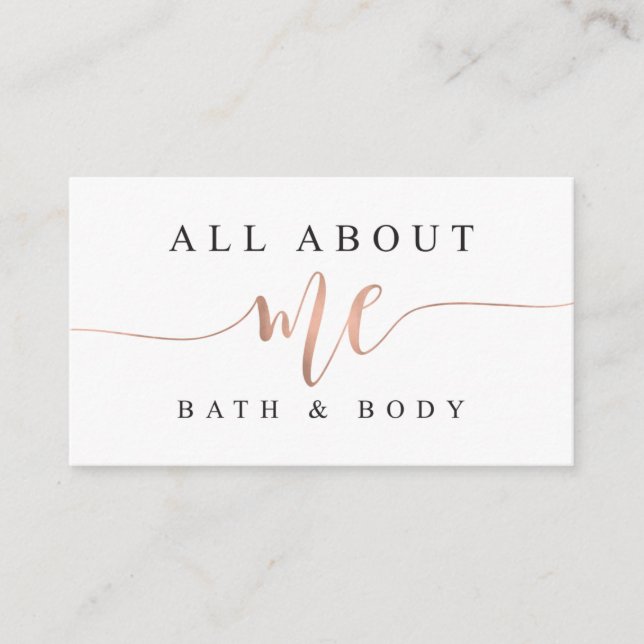 All About Me Bath and Body Business Card (Front)