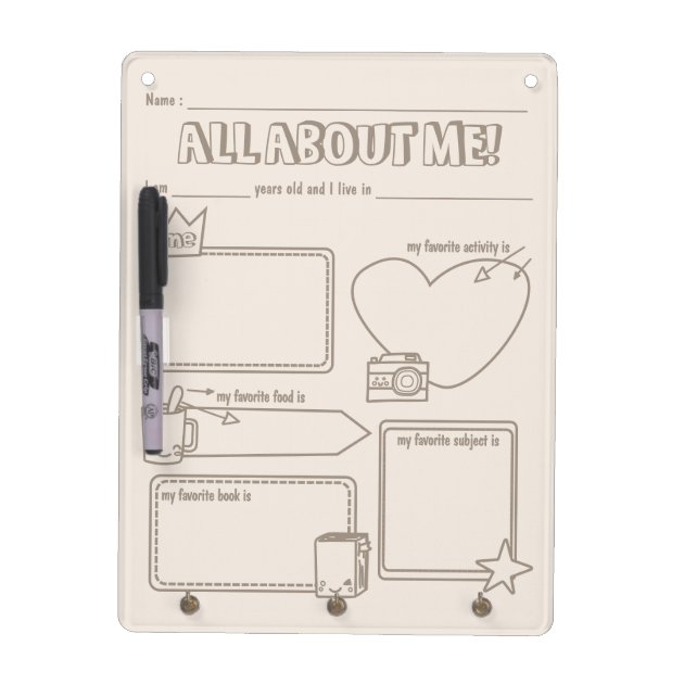 All About Me Classroom Kit Dry Erase Board