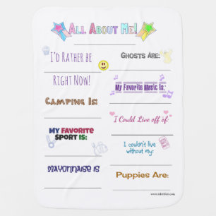 All About Me Customize it Baby Blanket