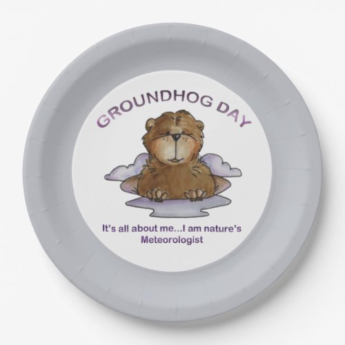 All About Me Groundhog Day Party Paper Plate