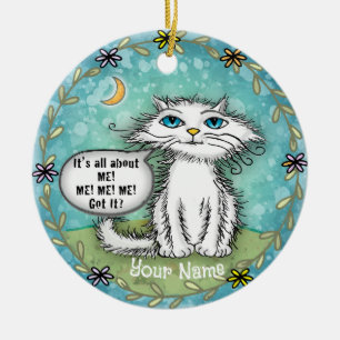 All About Me Scraggles Cat Ceramic Ornament