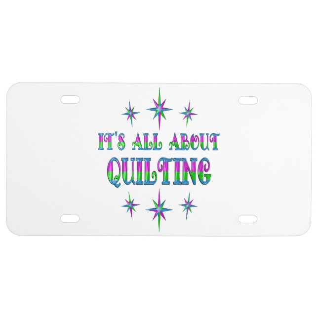 All About Quilting License Plate (Front)