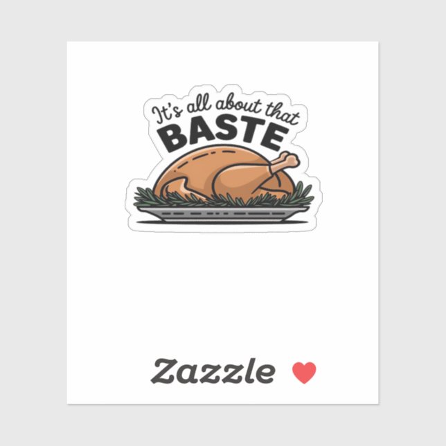 All About That Baste Christmas Classic Retro Look Sticker (Sheet)