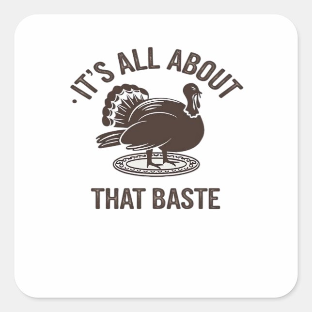 All About That Baste Christmas Trendy Modern Style Square Sticker (Front)
