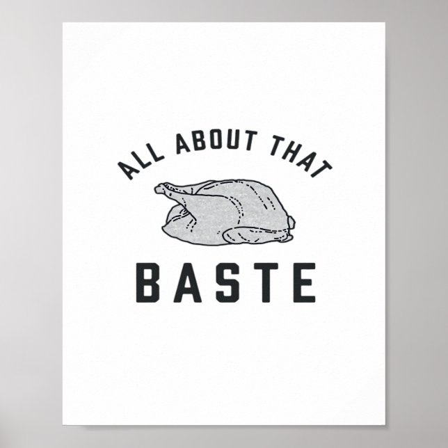 All About That Baste Funny Retro Style Poster (Front)