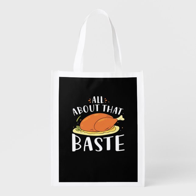 All About That Baste Minimal Design Grocery Bag (Front)