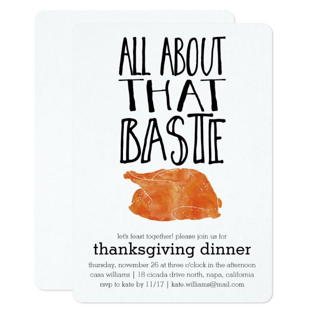 All About That Baste Thanksgiving Dinner Card