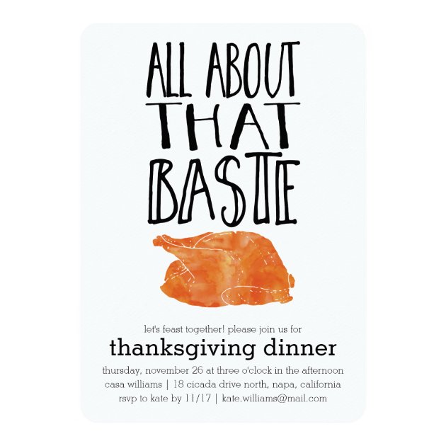 All About That Baste Thanksgiving Dinner Card