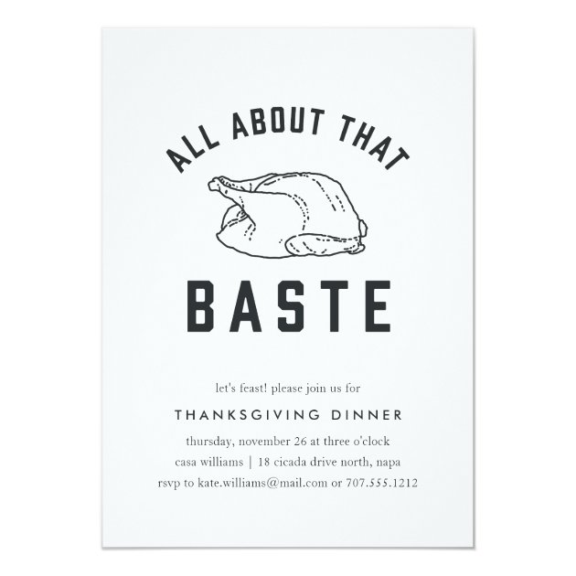 All About That Baste Thanksgiving Invitation