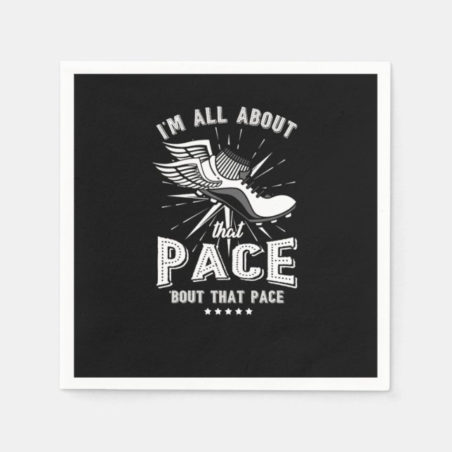 All About That Pace Track Field Runner Triathlete Napkins (Front)