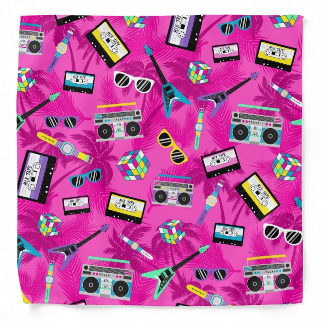 All about the 80s trendy pink bandana (Front)