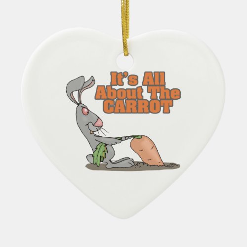 all about the carrot funny bunny rabbit cartoon ceramic ornament