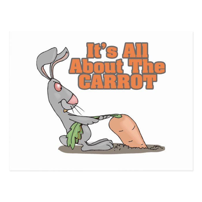 all about the carrot funny bunny rabbit cartoon postcard