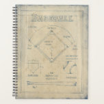 All About the Game - Baseball Planner<br><div class="desc">All About the Game I" by Ethan Harper. Features a blueprint-like design of baseball elements.</div>