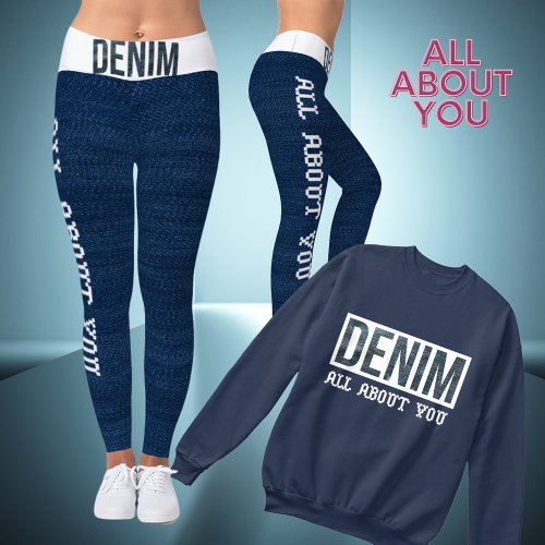 ALL ABOUT YOU _ Fashionable Denim Sports Leggings