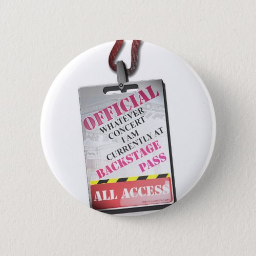 All Access Backstage Pass Pinback Button