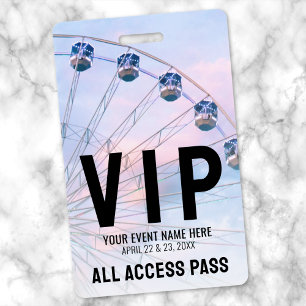 All Access Event VIP Party Badge