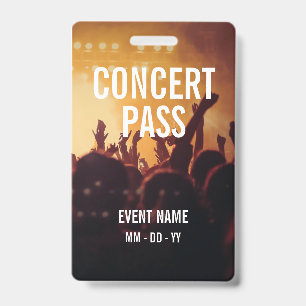 All Access Name Photo Custom Concert Badge