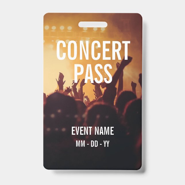 All Access Name Photo Custom Concert Badge (Front)