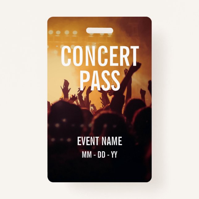 All Access Name Photo Custom Concert Badge (Front)