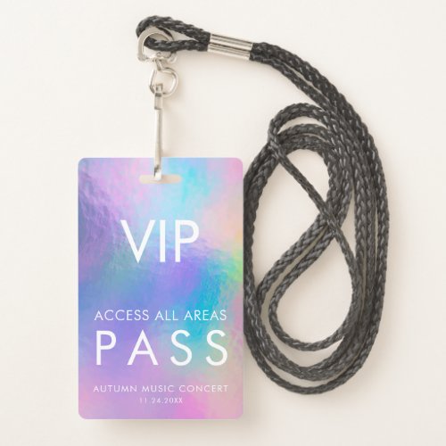 All Access Pass Concert Backstage Holographic VIP Badge