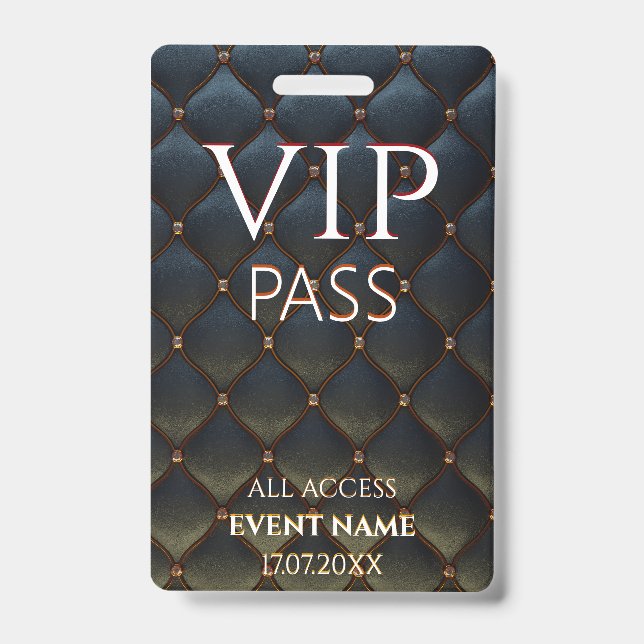 All Access Pass cool vip event id badge (Front)