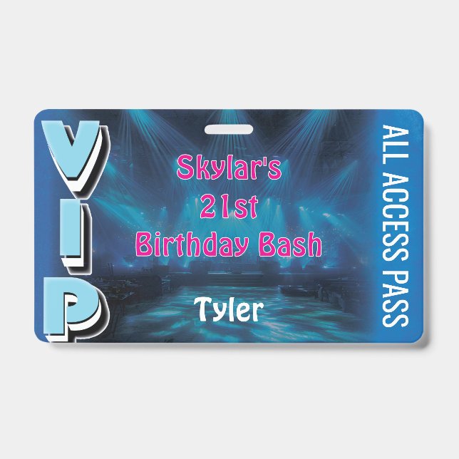 All Access Pass Music Concert Event VIP Badge (Front)