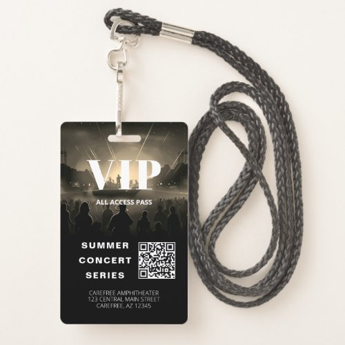 All Access Pass QR Code Concert Badge
