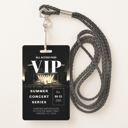 All Access Pass QR Code Concert Badge