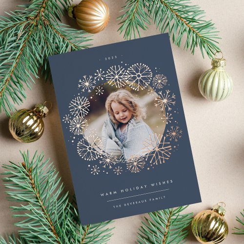 All Aflurry  Single Photo Foil Holiday Card
