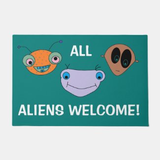 Cute Aliens Design FUN Doormat
