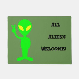 All Aliens Welcome Funny Doormat