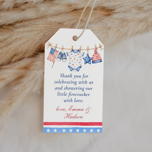 All American 4th July Baby Shower Thank You Favor Gift Tags